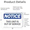 Signmission This Unit Is Out Of Service, 5 in W x Rectangle, Vinyl Decal OS-2PACK-NS-D-35-L-16717 - alternate 6
